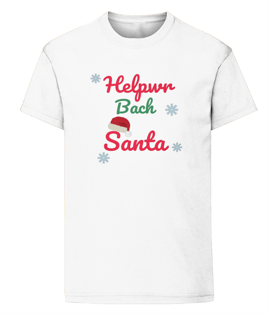 Helpwr Bach Santa Welsh language Christmas T-shirt