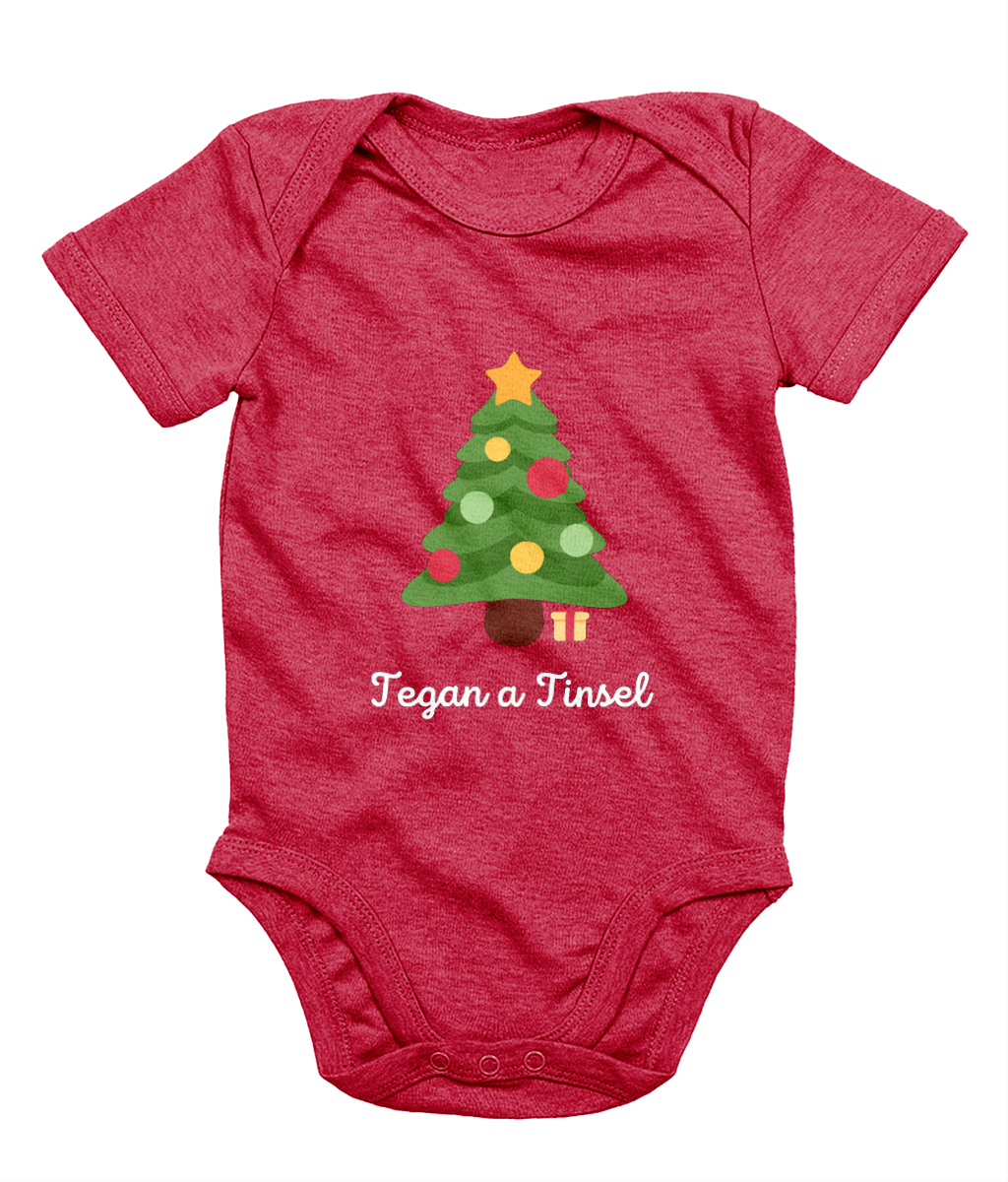 Tegan a Tinsel - Welsh Christmas Sleeveless Bodysuit | Welsh Babygrow