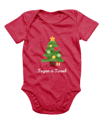 Tegan a Tinsel - Welsh Christmas Sleeveless Bodysuit | Welsh Babygrow