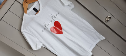 Alternative view of the calon lan tshirt on a hanger