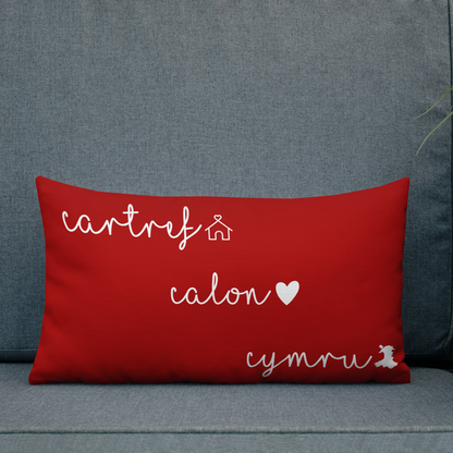 Welsh themed Premium Pillow (19' x 13')