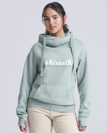 #Hiraeth Premium Cross-neck Hoodie - Welsh Women's Clothing