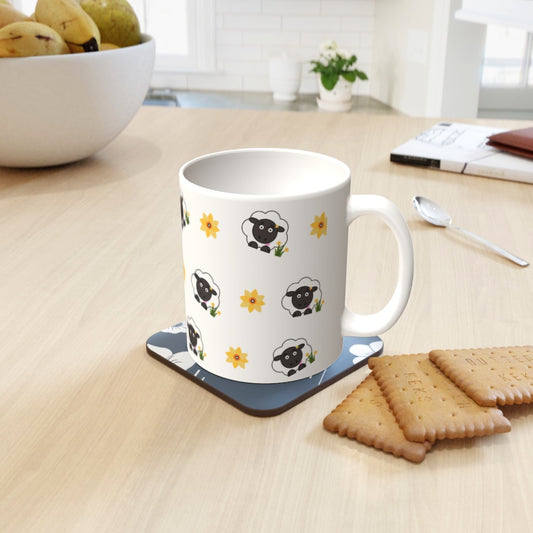 Betty the Sheep Ceramic Mug with Welsh sheep illustration