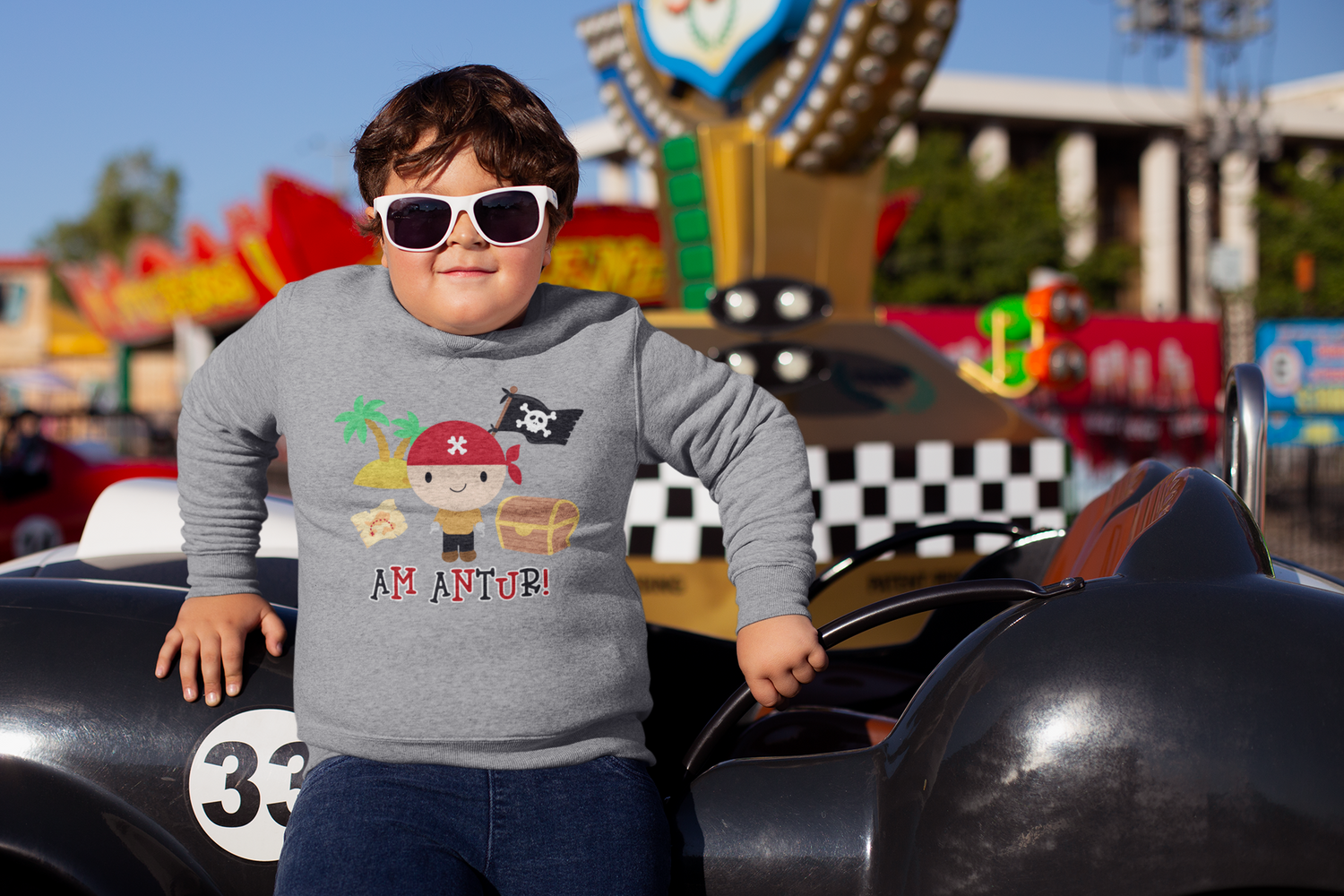 'Am Antur!' Children's Sweatshirt in grey