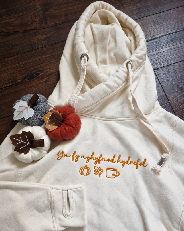 Hoodie Brodwaith Hydrefol