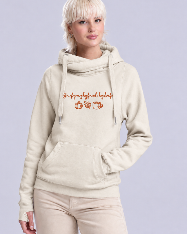 Hoodie Brodwaith Hydrefol