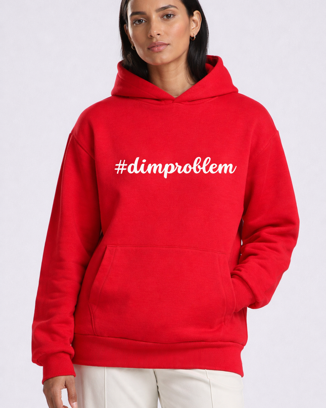 #dimproblem Unisex Embroidered Premium Hoodie - Welsh Adult Clothing