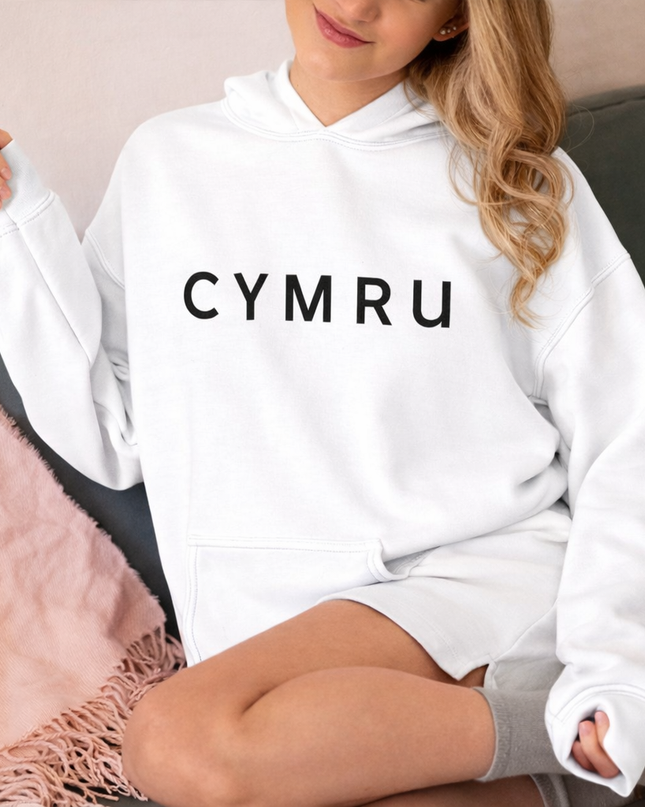 CYMRU Unisex Premium Embroidered Hoodie - Welsh Men's Clothing