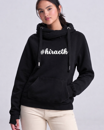 #Hiraeth Premium Cross-neck Hoodie - Welsh Women's Clothing