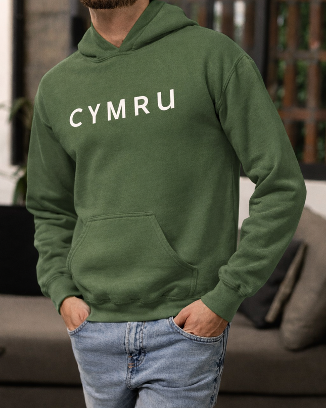 CYMRU Unisex Premium Embroidered Hoodie - Welsh Men's Clothing