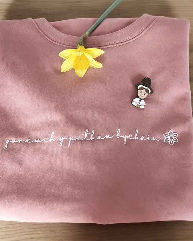 Gwnewch y pethau bychain embroidered sweatshirt
