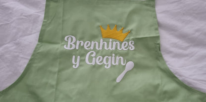 Ffedog Brodiog Oedolion Brenhines y Gegin