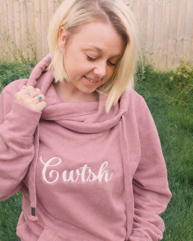 Cwtsh Premium Cross-neck Hoodie - Women's Welsh Clothing