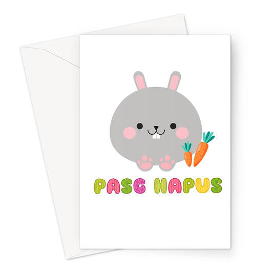 Pasg Hapus Cwningen Greeting Card | Happy Easter Greeting Card