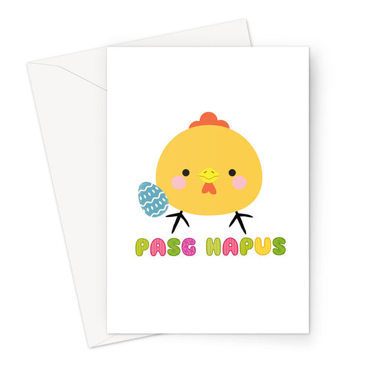 Pasg Hapus Cyw Greeting Card | Happy Easter Welsh language Greeting Card